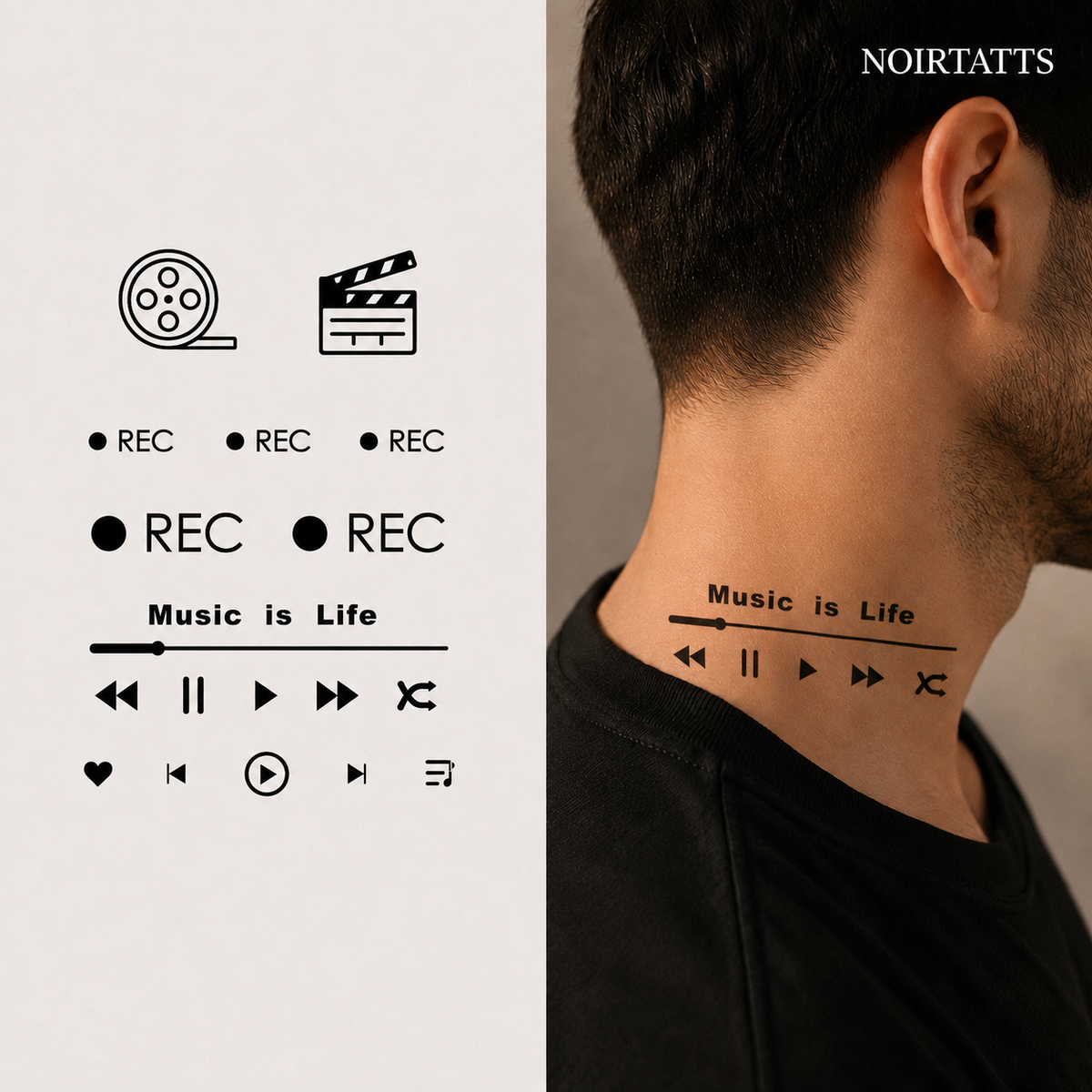 Set of 10 The Media Streamer | Semi-Permanent Tattoos
