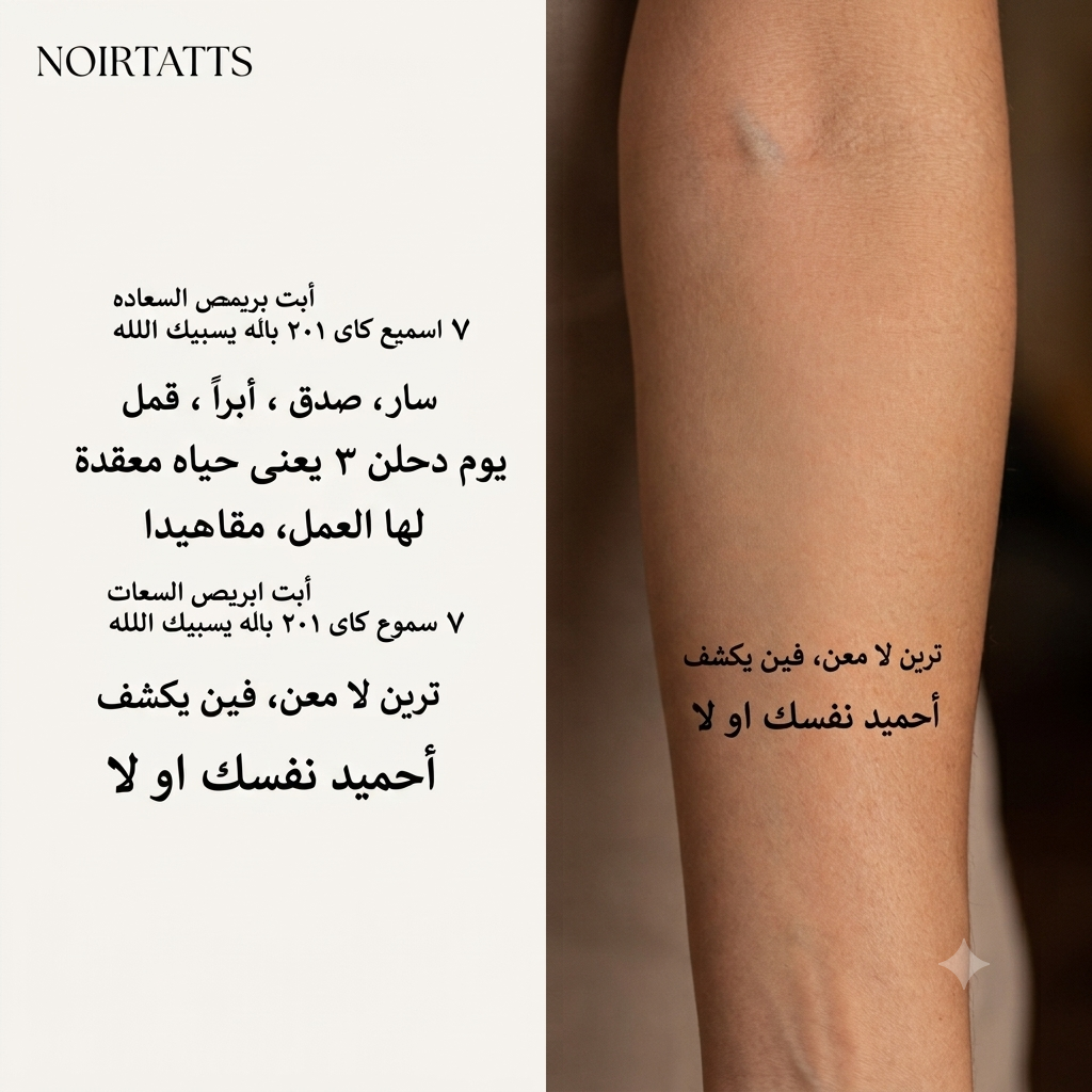Arabic Calligraphy Sheet | Semi-Permanent Tattoo
