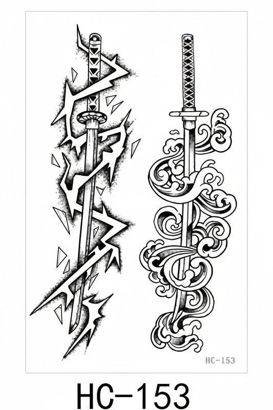 Set of 2 Storm & Tide Katana Duo | Semi-Permanent Tattoo
