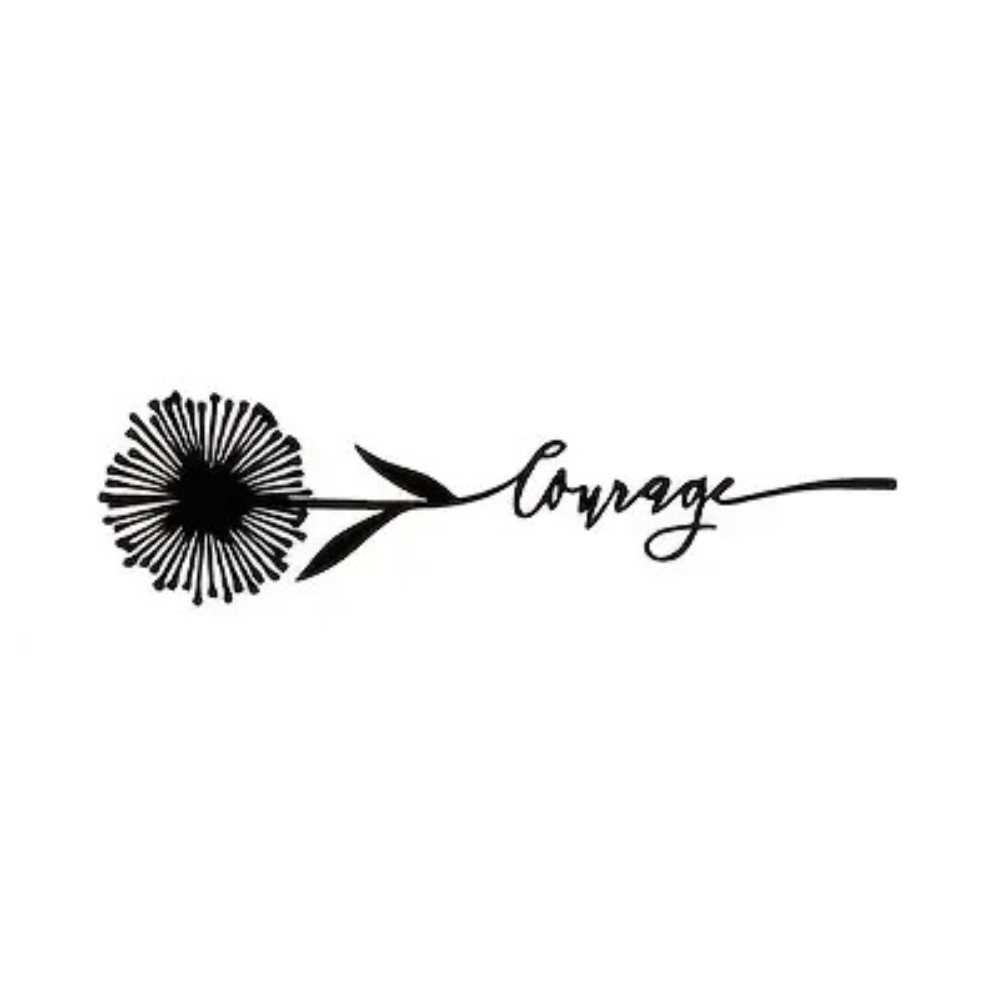 Black Floral Style Temporary Tattoo