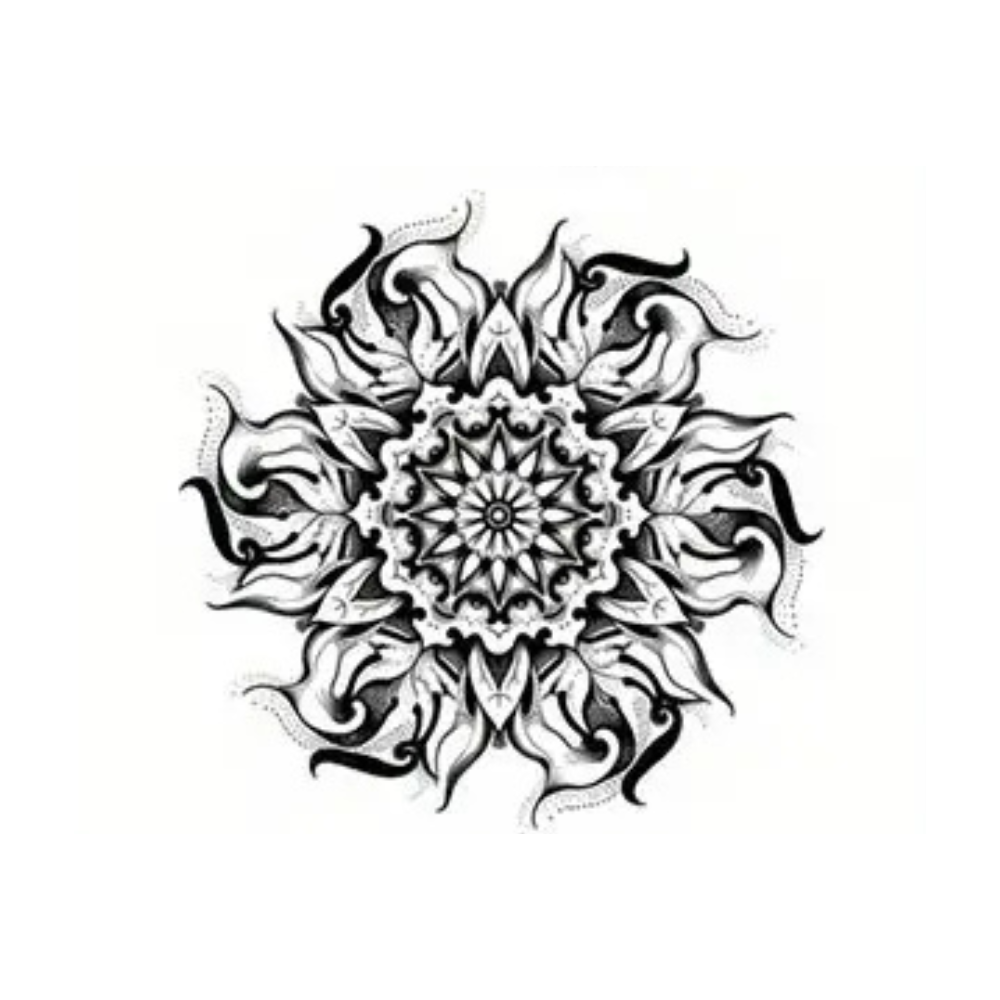 Large Floral Mandala Temporary Tattoo