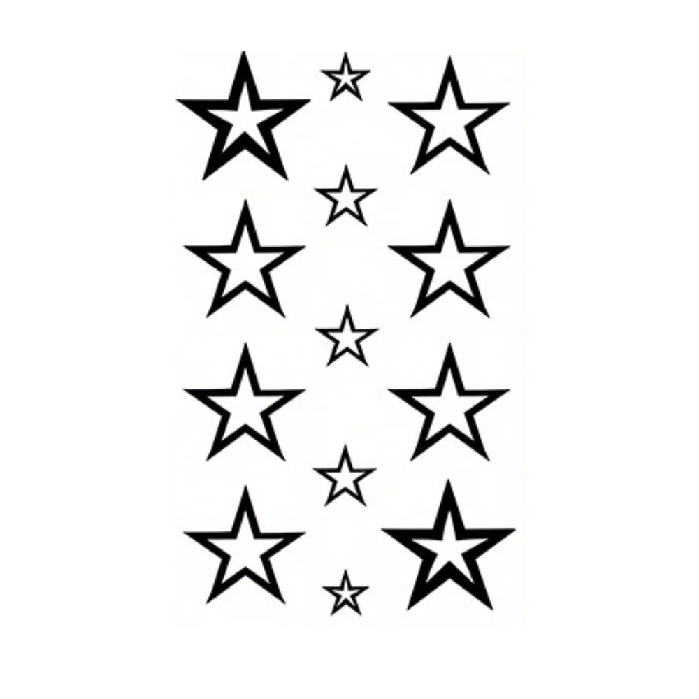 Star Pattern Waterproof Tattoos, Semi-Permanent