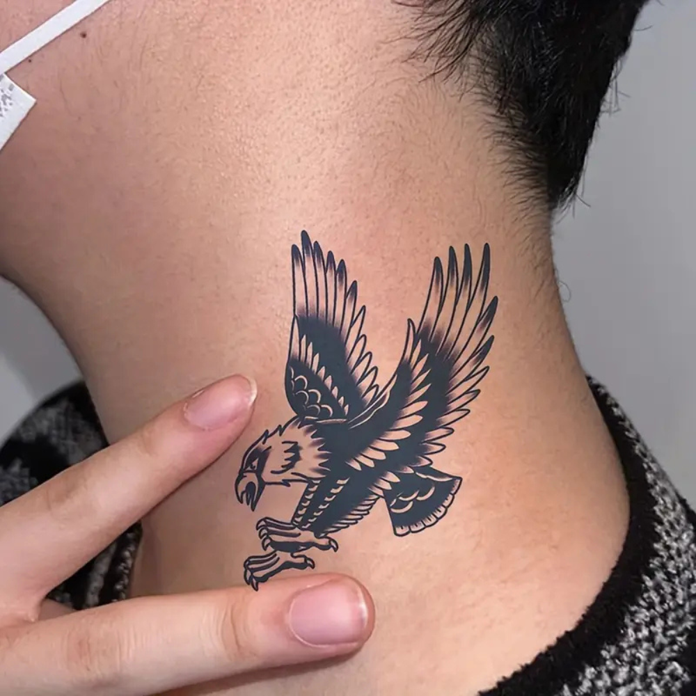 Realistic Eagle in Flight Body Art Tatoos