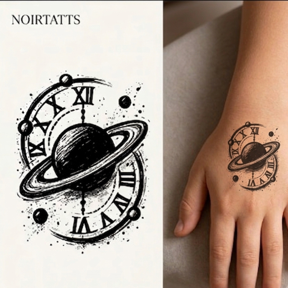 Celestial Orbit Timepiece | Semi-Permanent Tattoo
