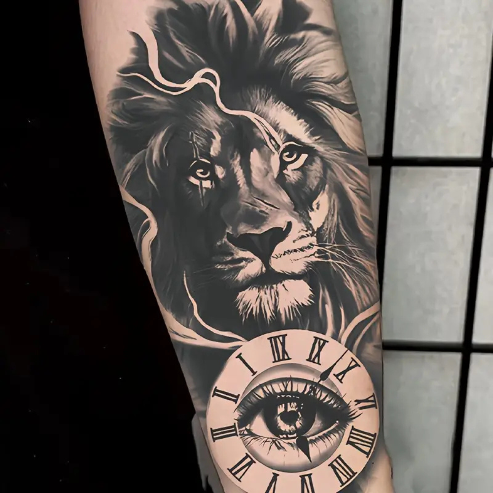 Realistic Lion Temporary Tattoo