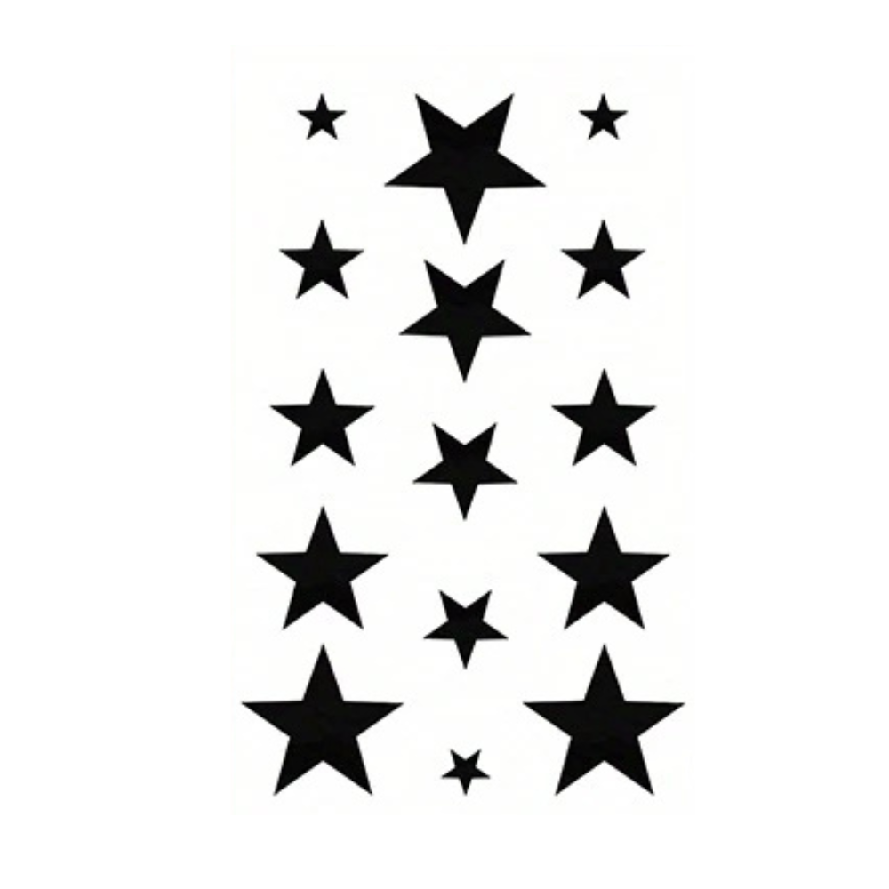Star Pattern Waterproof Tattoos, Semi-