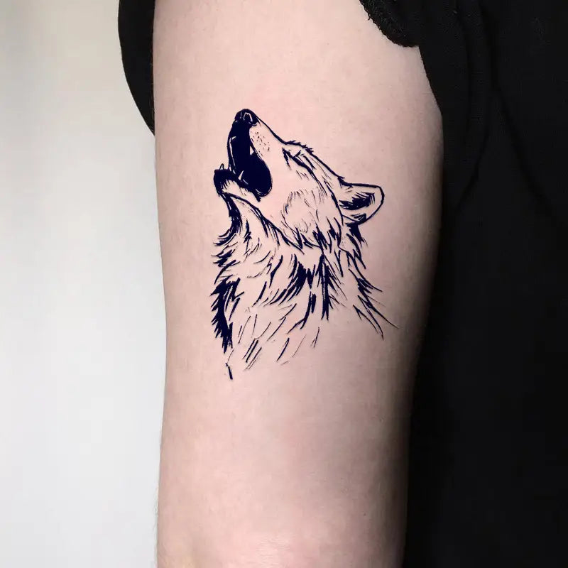 Realistic Howling Wolf Tattoos