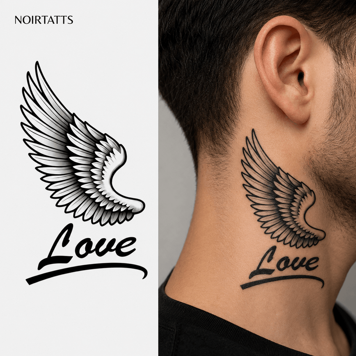 Winged Love Sentiment | Semi-Permanent Tattoo