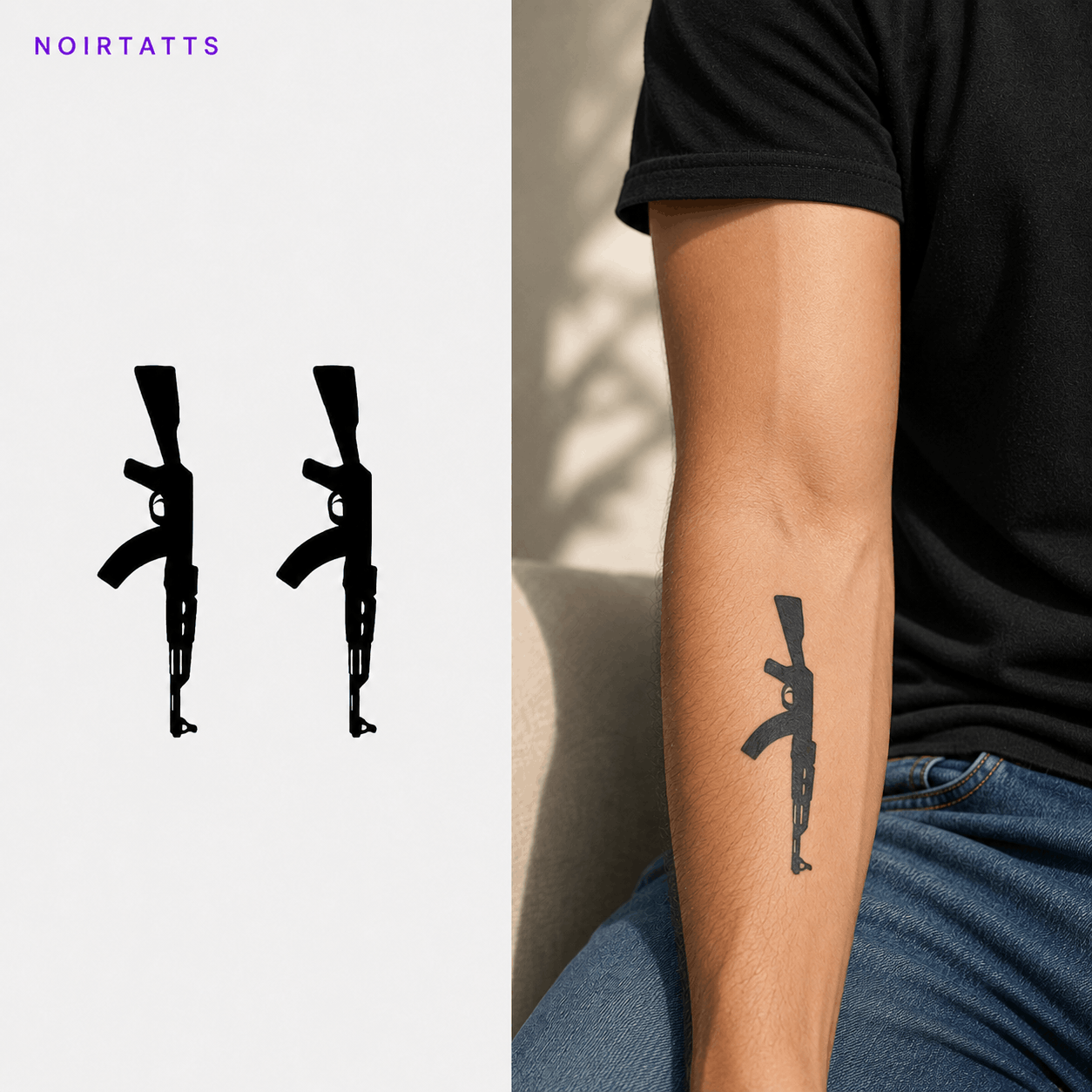 AK - 47 Semi-Permanent Tattoo Set of 2