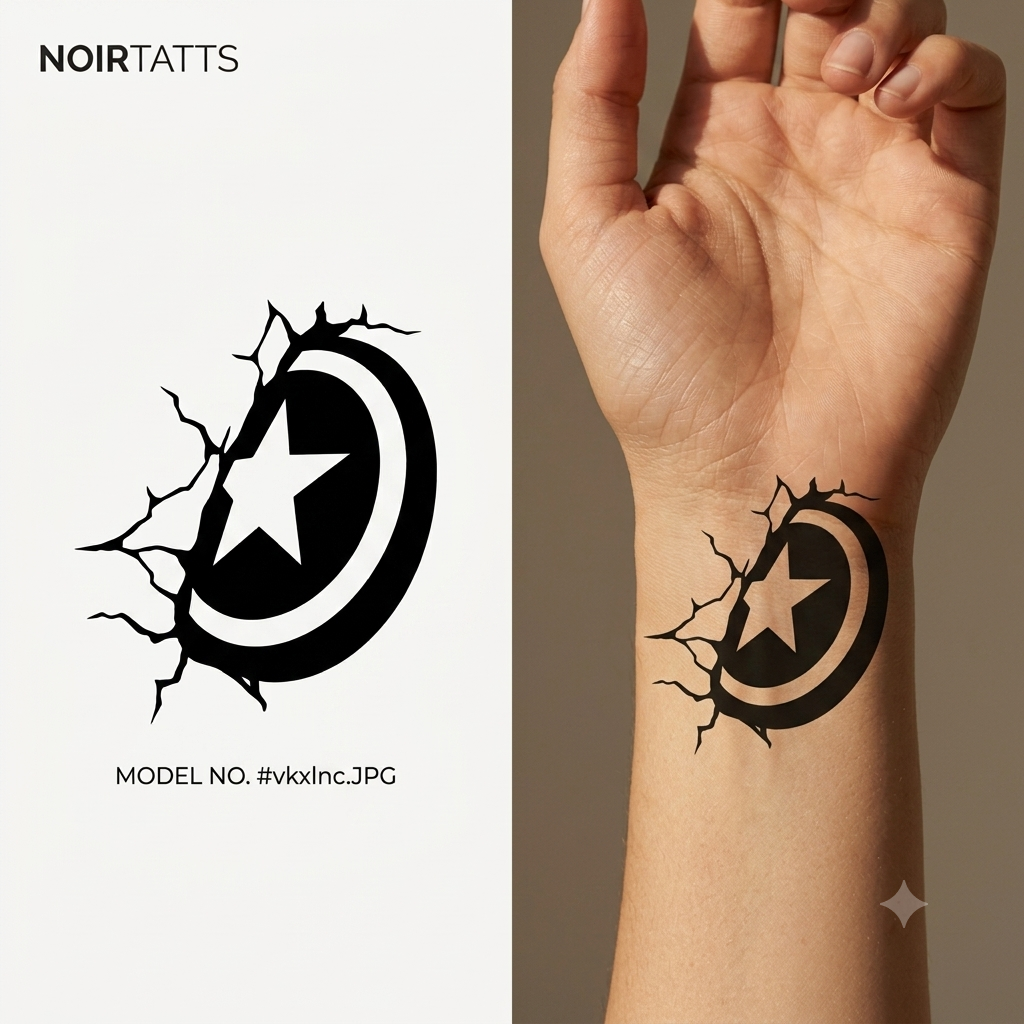 Vibranium Shield | Semi-Permanent Tattoo