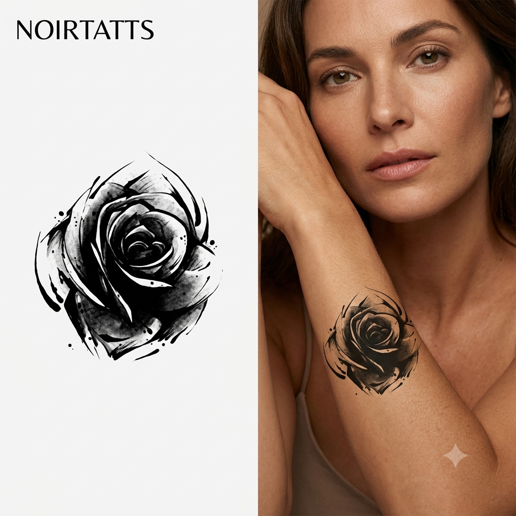 Midnight Ink Rose | Semi-Permanent Tattoo
