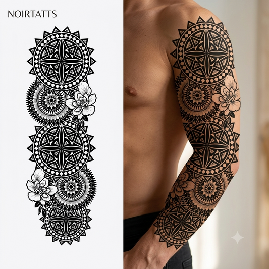 Sacred Geometry Mandala Sleeve | Semi-Permanent Tattoo