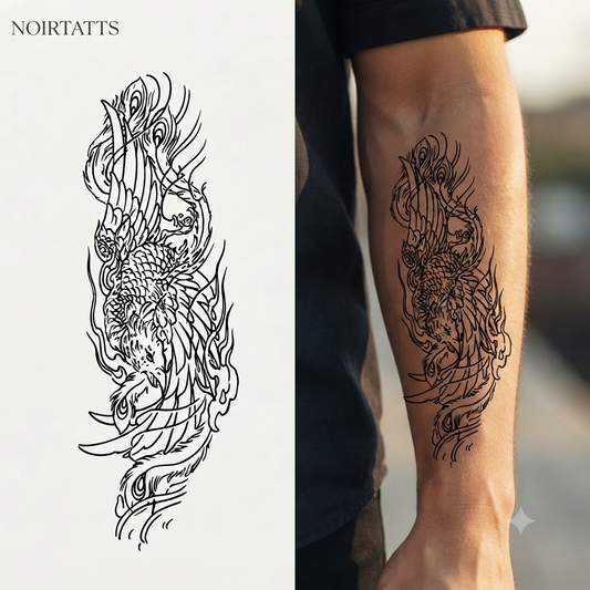 Eternal Phoenix Rising | Semi-Permanent Tattoo