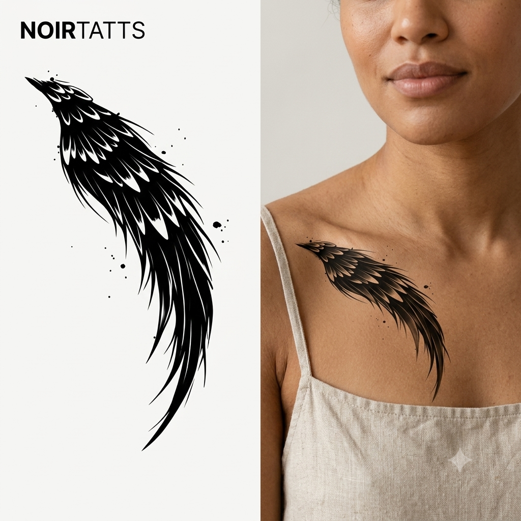 Raven Feather Ink | Semi-Permanent Tattoo