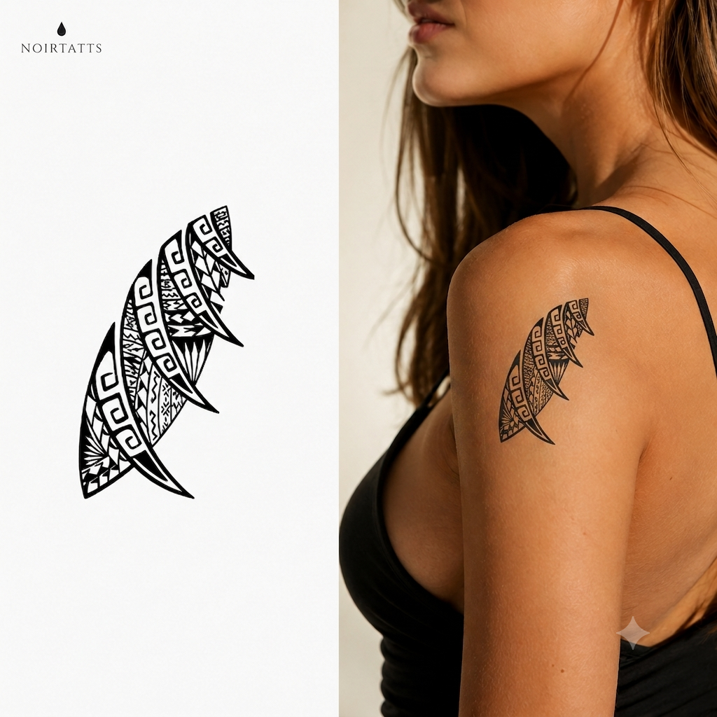 Tribal Fern Motif Pair | Semi-Permanent Tattoo