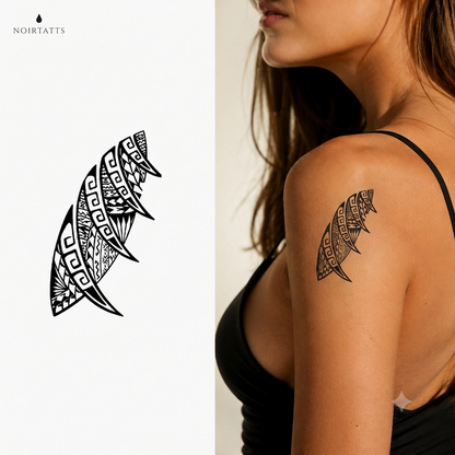 Tribal Fern Motif Pair | Semi-Permanent Tattoo