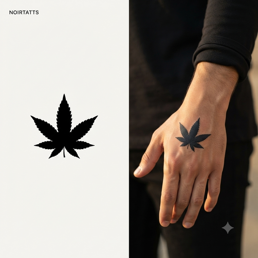 Cannabis Leaf Semi Permanent Tatto