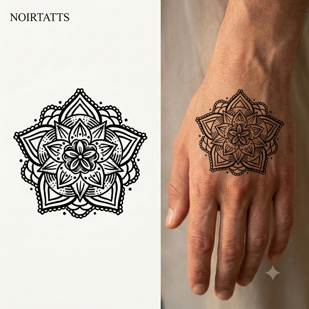 Petal Mandala Star | Semi-Permanent Tattoo