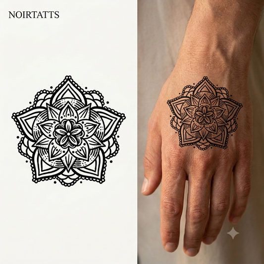 Petal Mandala Star | Semi-Permanent Tattoo