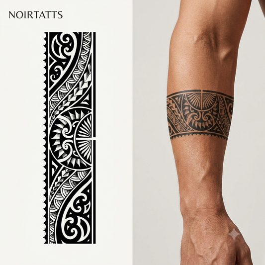 Tribal Legacy Full-Arm Band | Semi-Permanent Tattoo