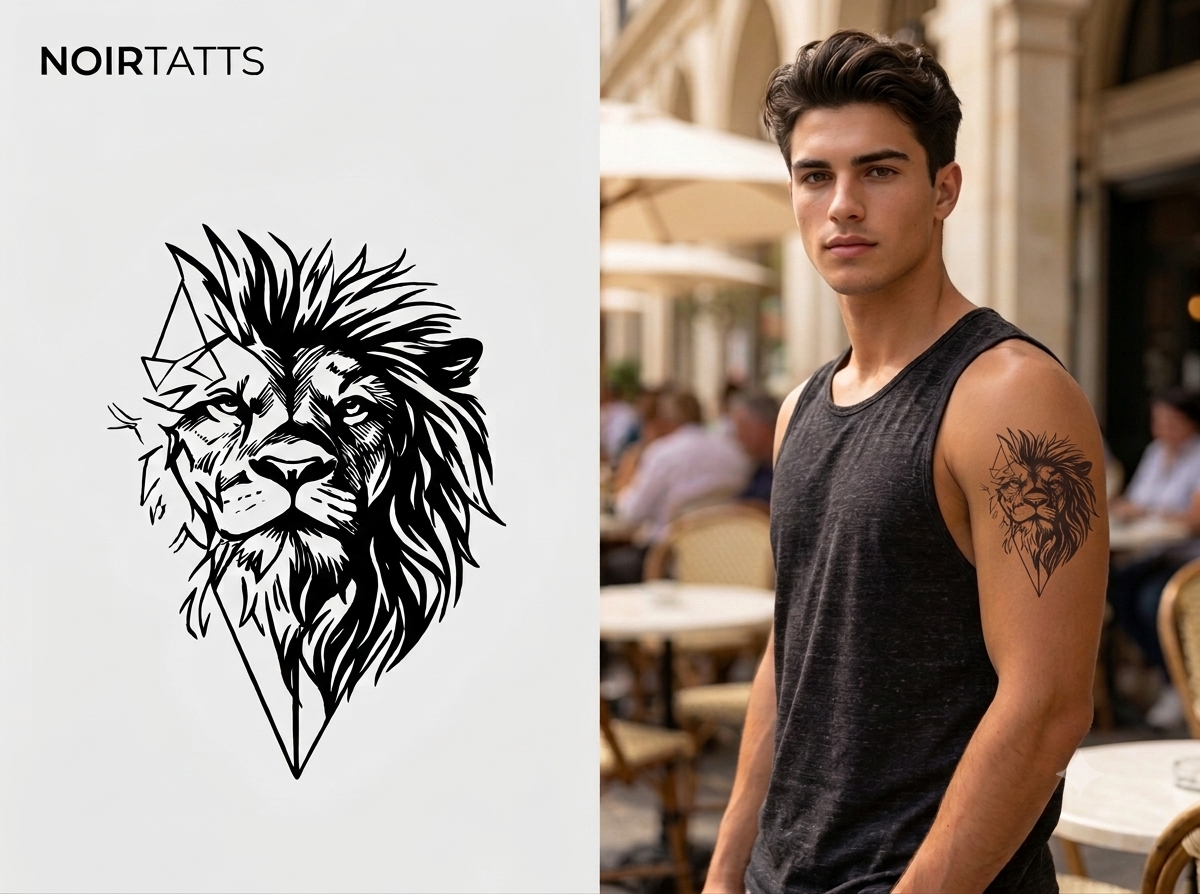 The Geometric King | Semi-Permanent Tattoo
