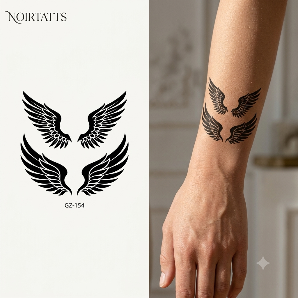 Twin Angel Wings | Semi-Permanent Tattoo