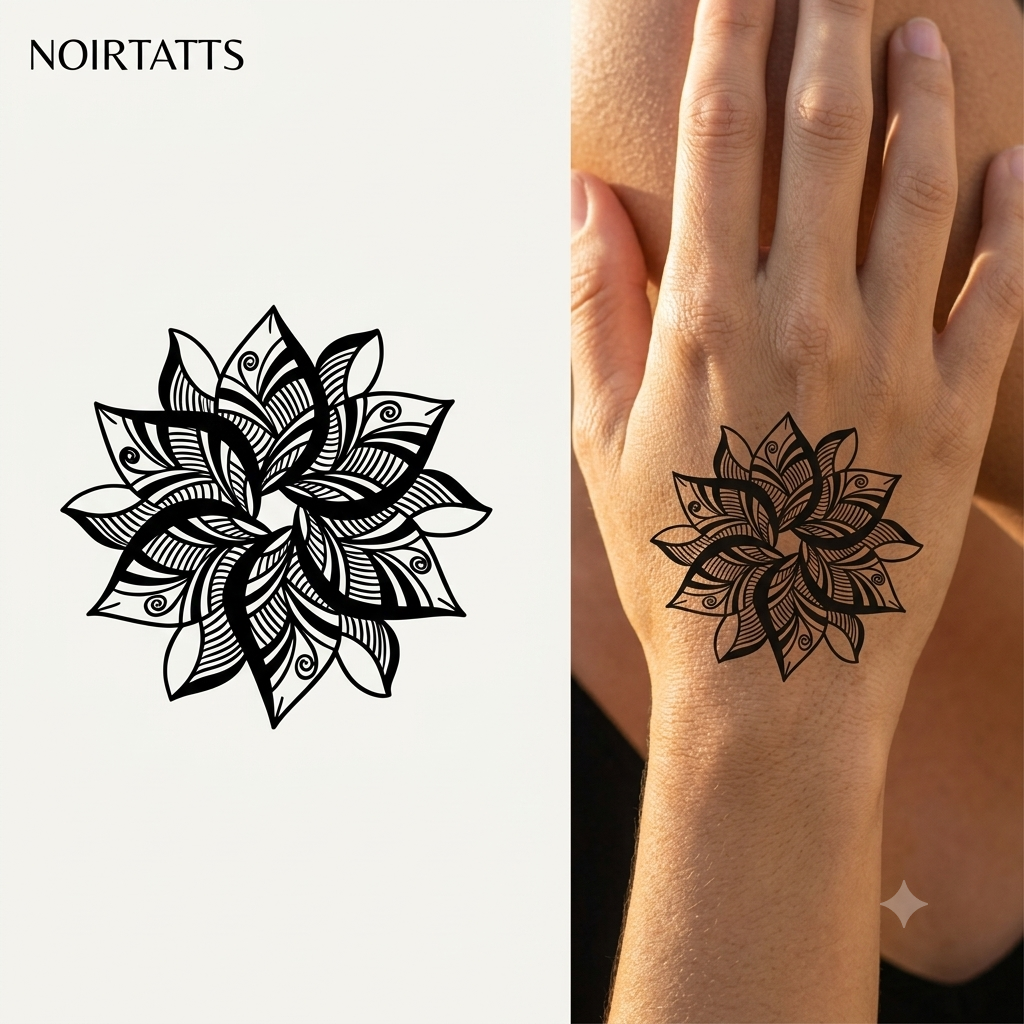 Mandala Petal Bloom | Semi-Permanent Tattoo