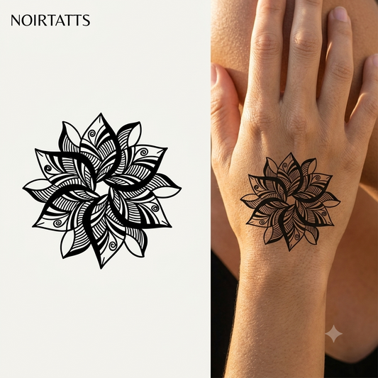 Mandala Petal Bloom | Semi-Permanent Tattoo
