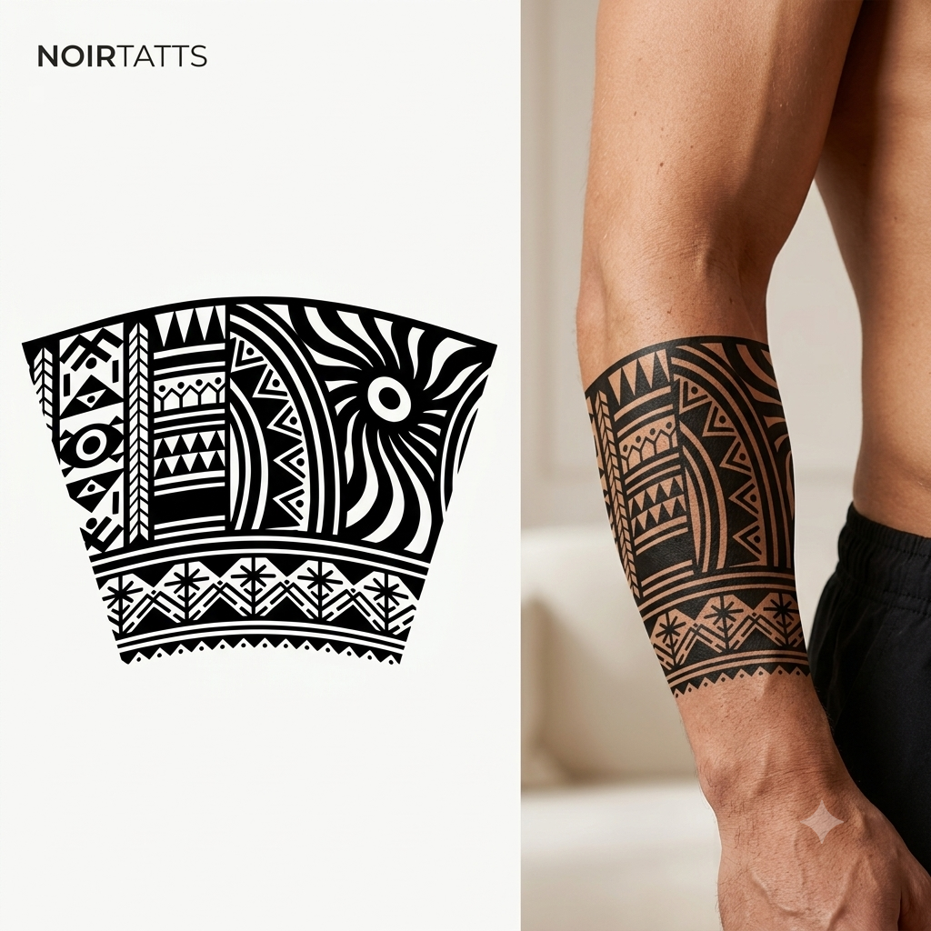 Tribal Sun Sentinel Band | Semi-Permanent Tattoo