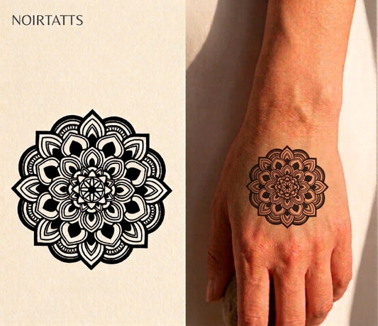 Sacred Mandala Symmetry | Semi-Permanent Tattoo