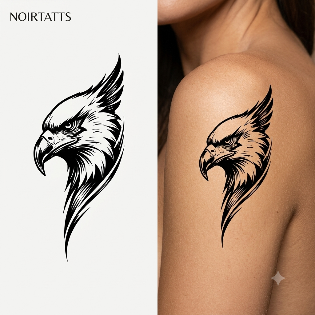 Eagle Crest Silhouette | Semi-Permanent Tattoo