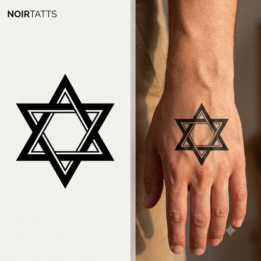 Minimalist Geometric Star | Semi-Permanent Tattoo