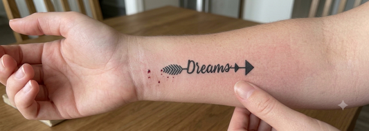 Arrow Script Minimalist Series | Semi-Permanent Tattoo Collection