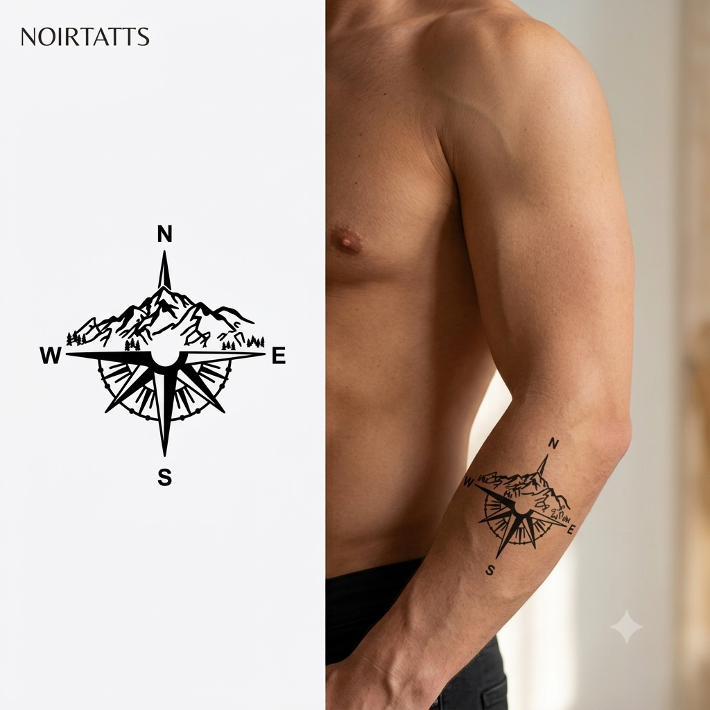 Summit Compass Navigator | Semi-Permanent Tattoo