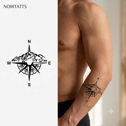Summit Compass Navigator | Semi-Permanent Tattoo