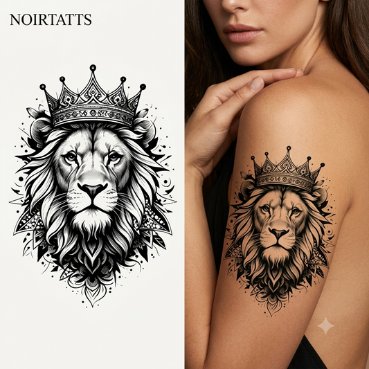 The Regal Monarch Lion | Semi-Permanent Tattoo