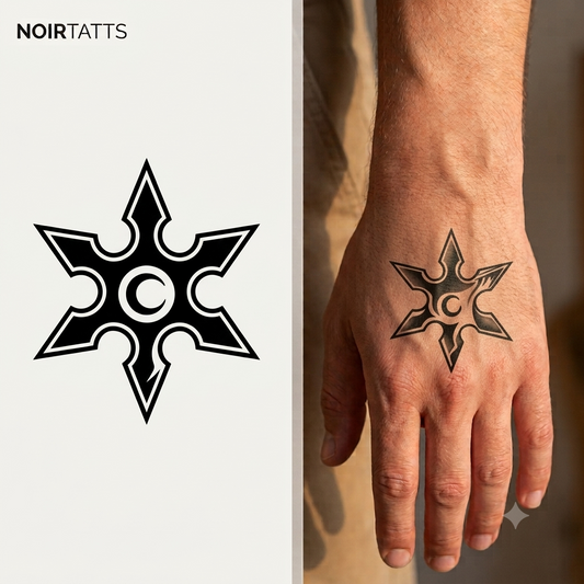 Crescent Shuriken Blade | Semi-Permanent Tattoo
