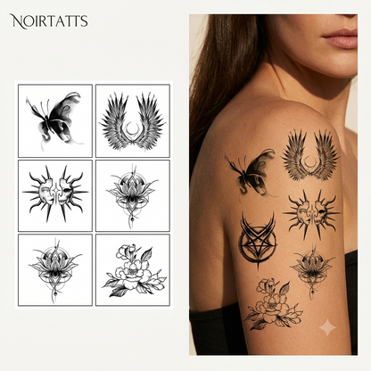 Mystic Symbols & Florals Mini-Sheet | Semi-Permanent Tattoo
