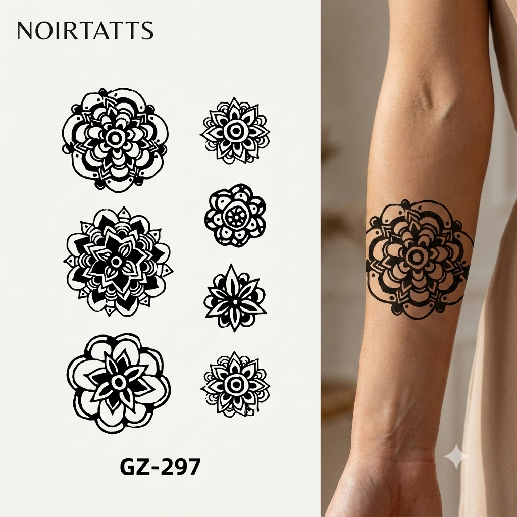 Floral Mandala Ensemble | Semi-Permanent Tattoo