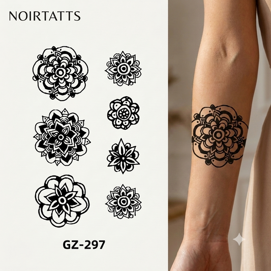 Floral Mandala Ensemble | Semi-Permanent Tattoo