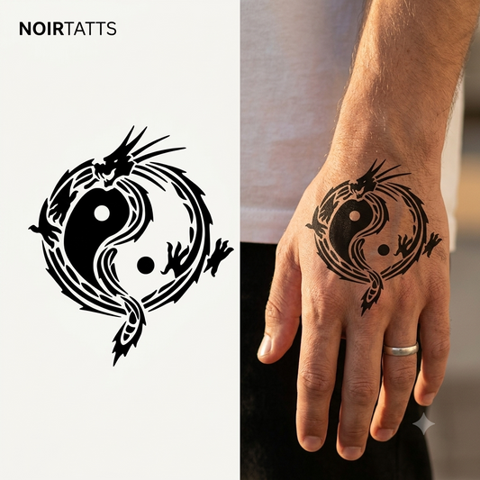 Dragon Yin-Yang Harmony | Semi-Permanent Tattoo