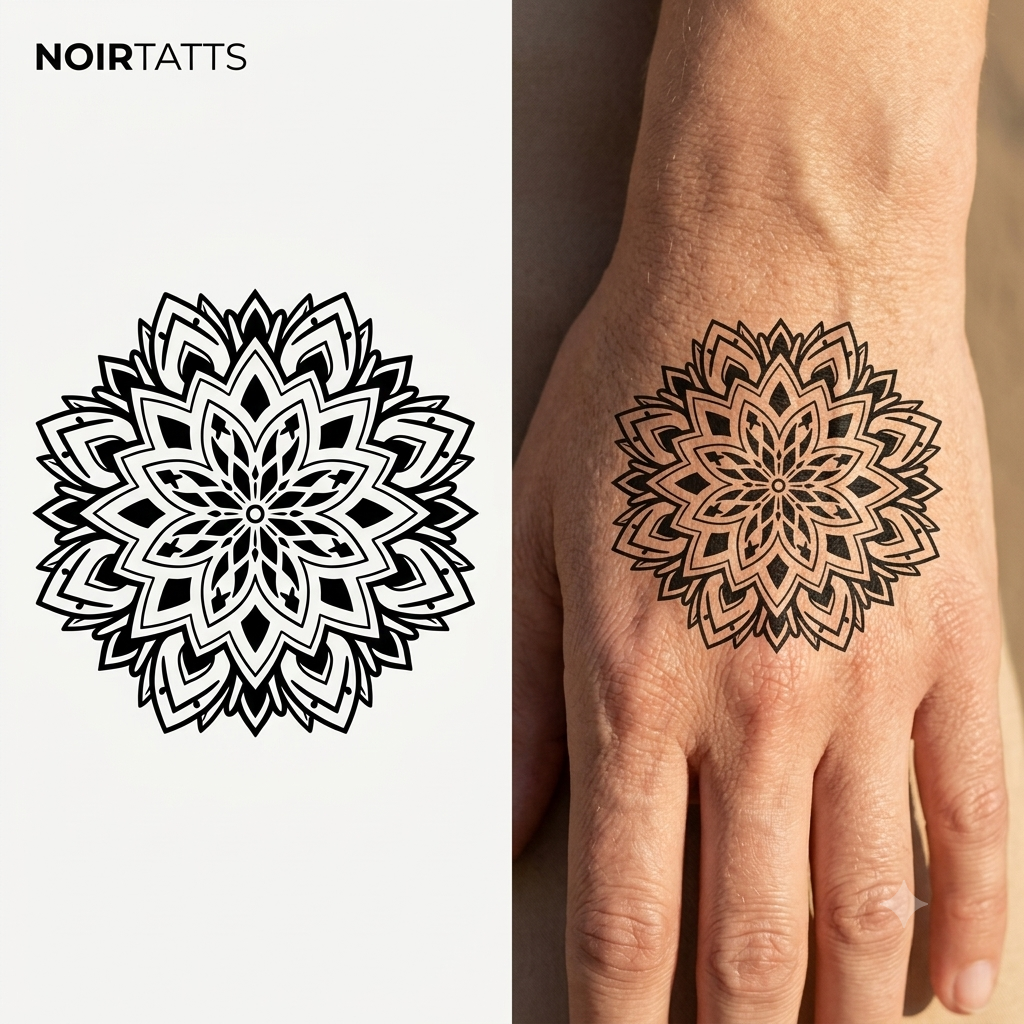 Sacred Symmetry Mandala | Semi-Permanent Tattoo