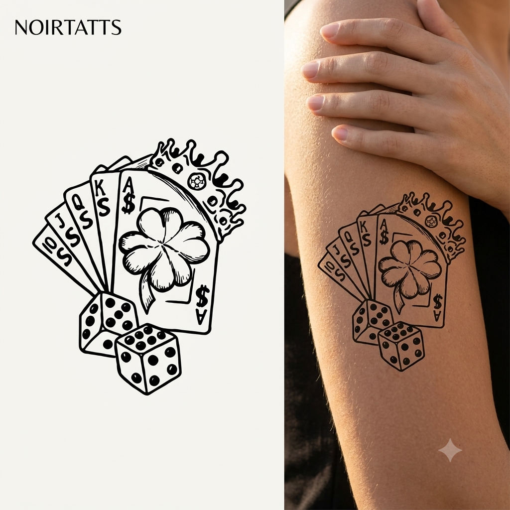 Royal Flush Luck | Semi-Permanent Tattoo