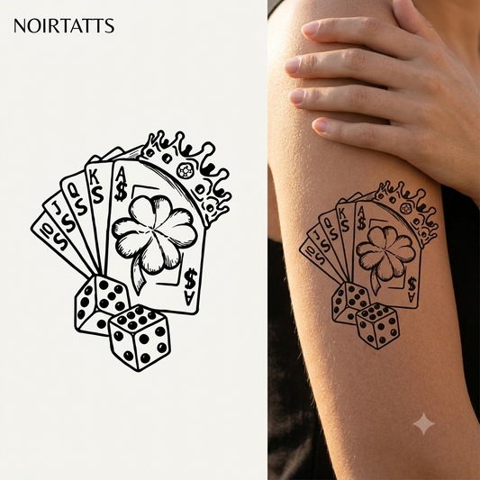 Royal Flush Luck | Semi-Permanent Tattoo