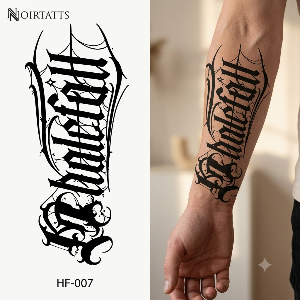 Gothic Web Script | Semi-Permanent Tattoo