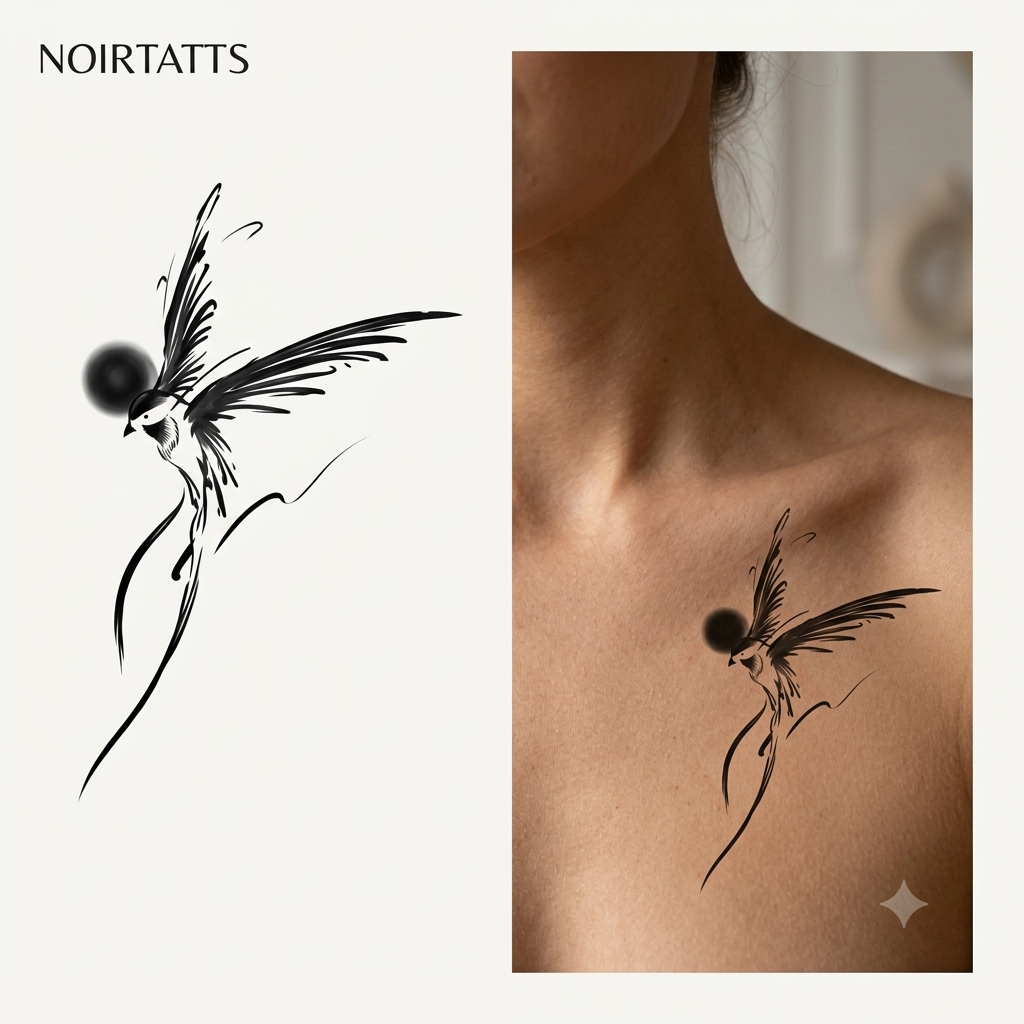 Graceful Flight | Semi-Permanent Tattoo