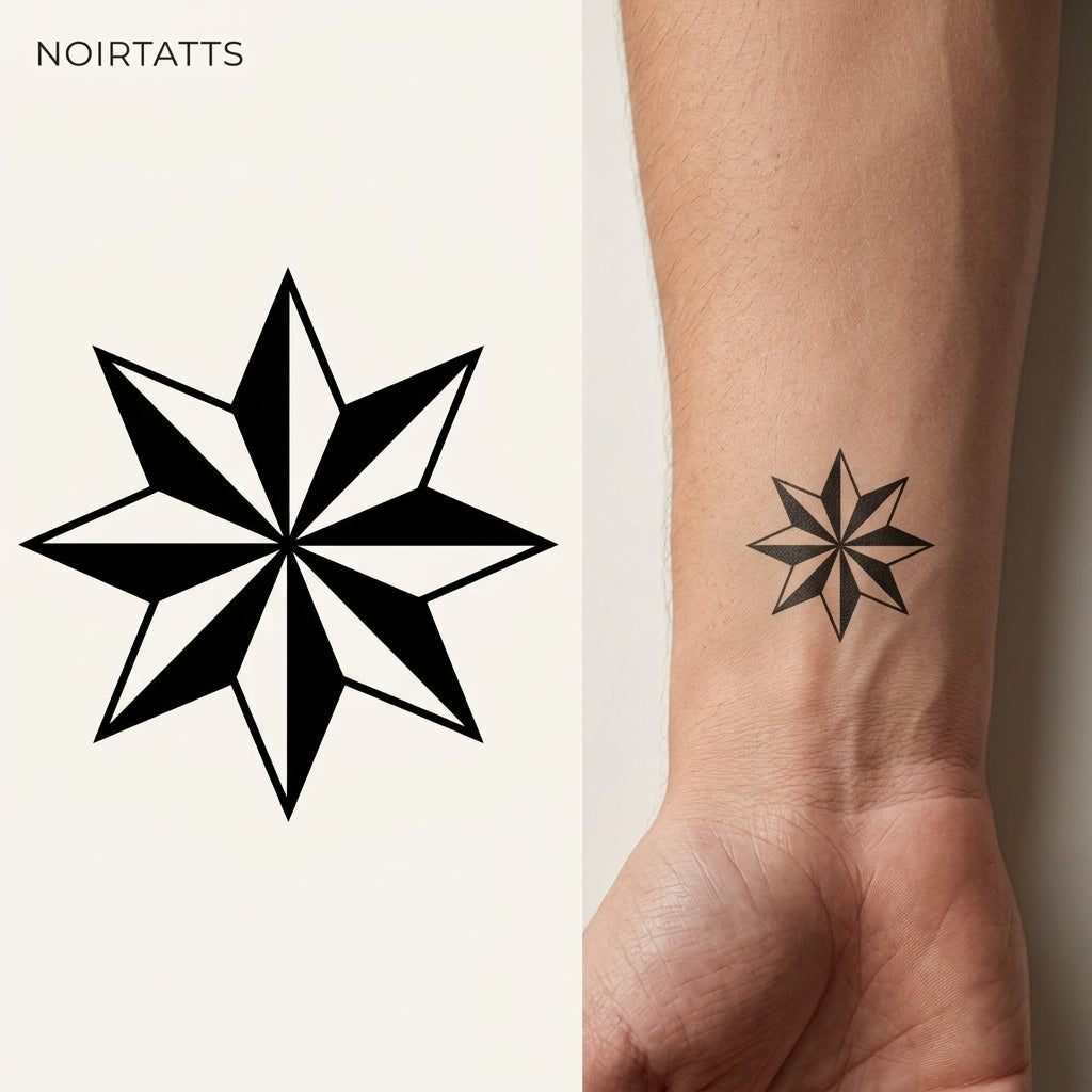 Nautical star semi permanent tattoo