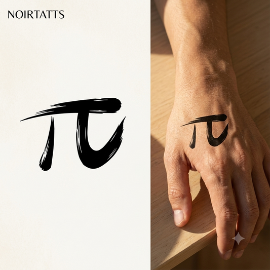 Brushstroke Pi Symbol | Semi-Permanent Tattoo