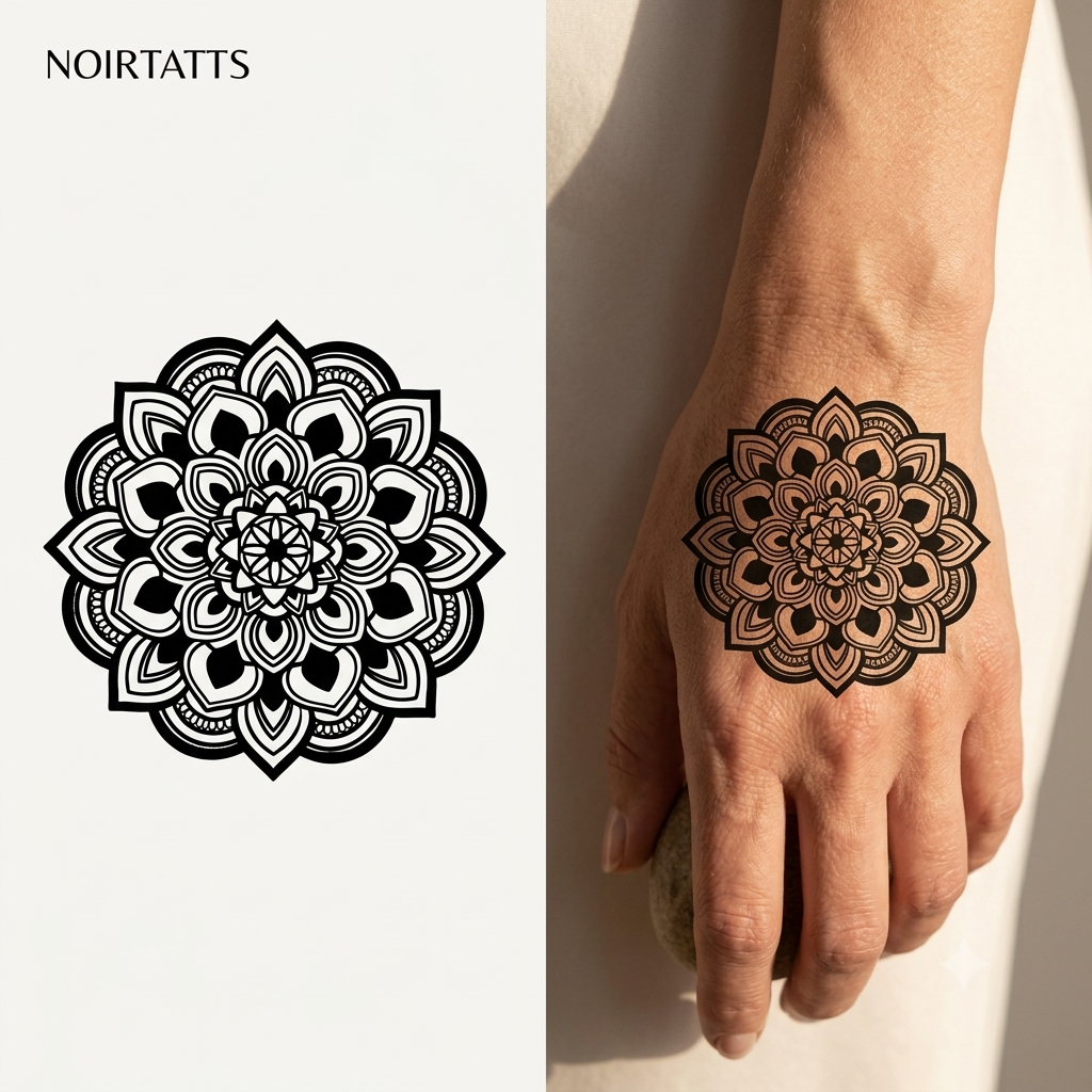 Sacred Mandala Symmetry | Semi-Permanent Tattoo
