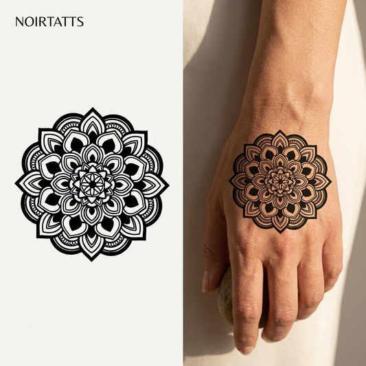 Sacred Mandala Symmetry | Semi-Permanent Tattoo